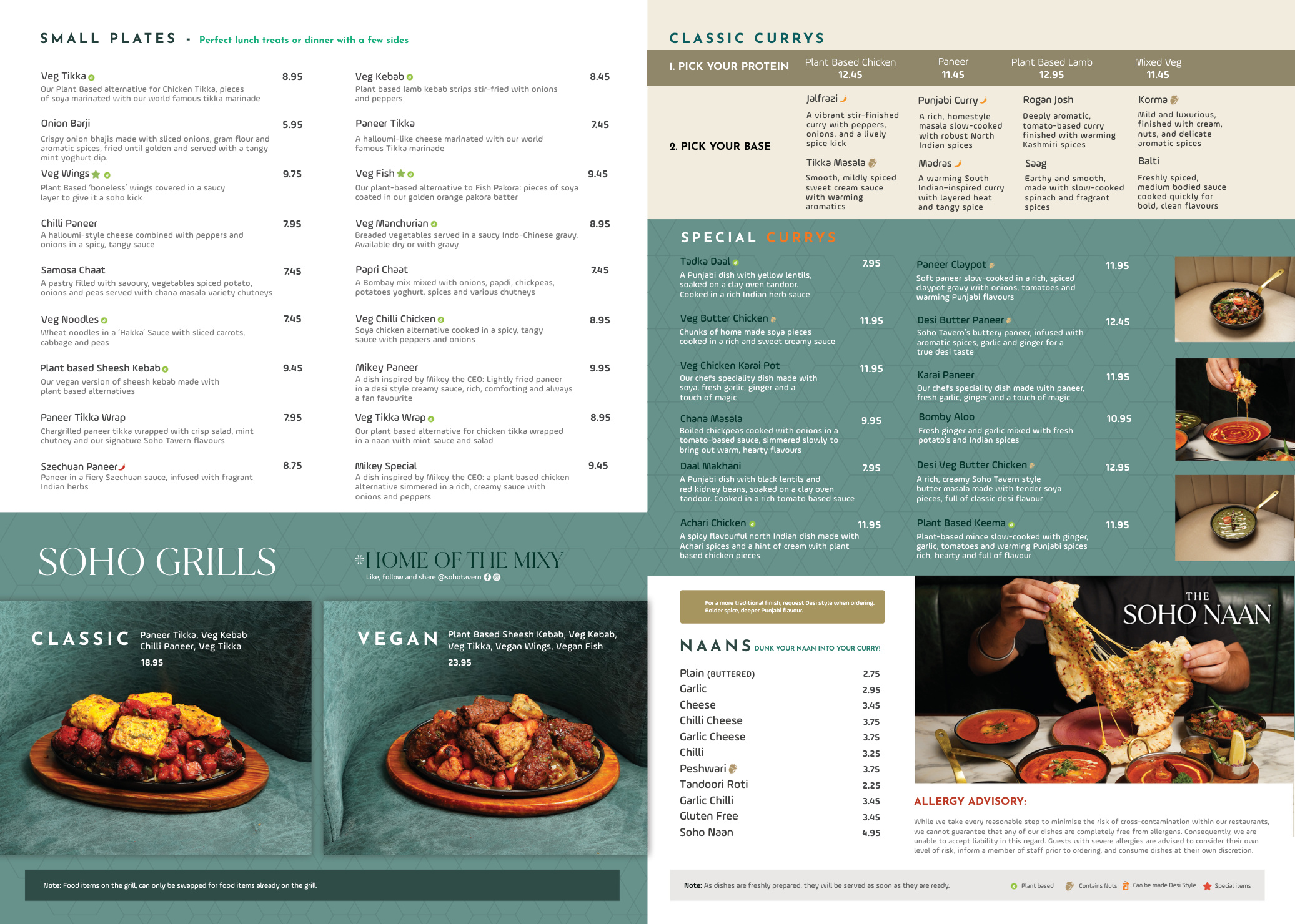Veg menu inside