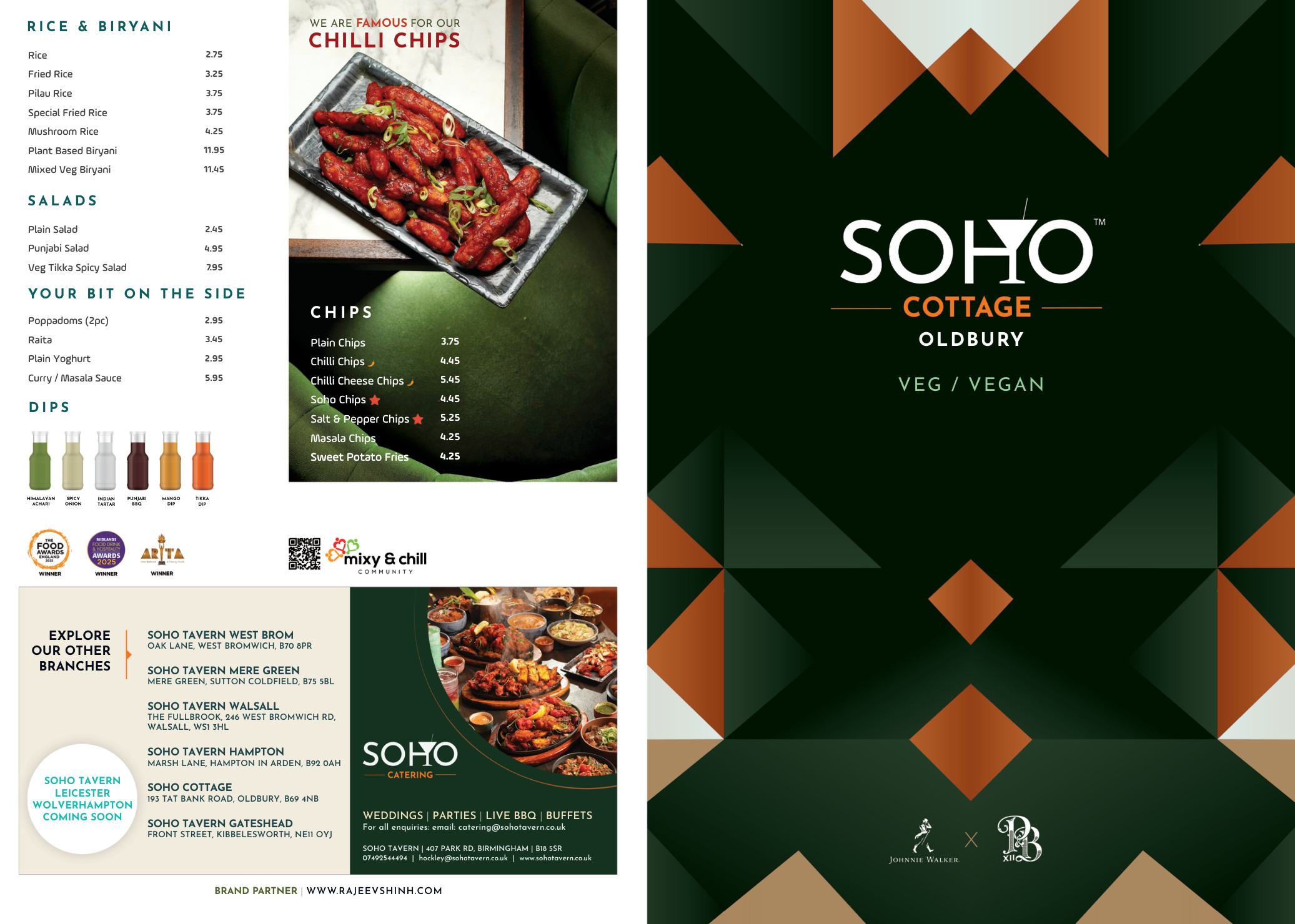 Veg menu outside